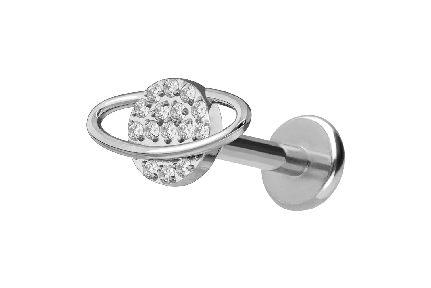 Titan Labret Piercing mit Push Fit KRISTALLPLANET